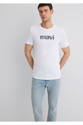 تیشرت سفید مردانه یقه دوچرخه Mavi - کد 467111657