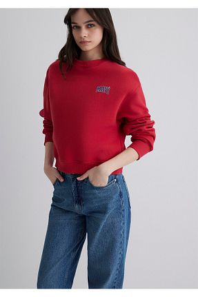 سوئیشرت قرمز زنانه چاپی Mavi - کد 639169457