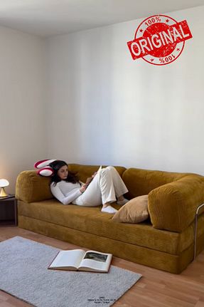 کاناپه نارنجی مخمل Dekoro - کد 902155008
