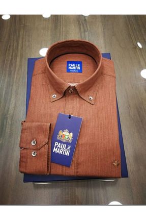 پیراهن نارنجی مردانه رگولار Paul Martin Canadian - کد 880197533