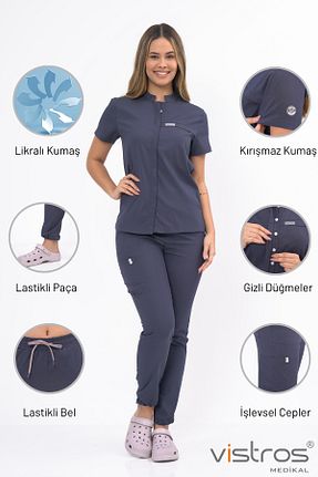 لباس کار طوسی Vistros Medikal - کد 872083567