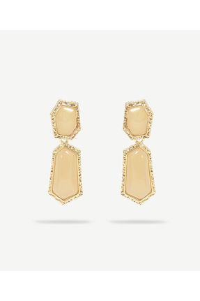 گوشواره جواهر بژ فلزی Yargıcı - کد 356370998