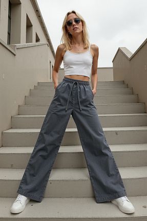 شلوار جین طوسی زنانه پاچه گشاد ENZİM JEANS - کد 940923850