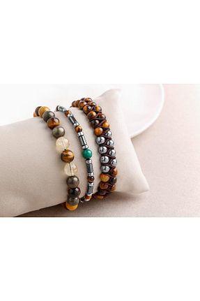 دستبند جواهر رنگی زنانه سنگ طبیعی OSMANLI DOĞAL TAŞ - کد 661620760