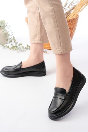 کفش کژوال مشکی زنانه چرم خالص Dericalle shoes - کد 901764224