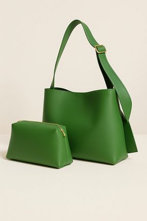 کیف دوشی سبز زنانه چرم مصنوعی NBİBAGS - کد 837760823