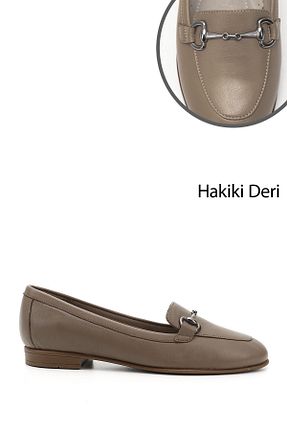 بابت قهوه ای زنانه چرم خالص GÖNDERİ(R) - کد 280711961