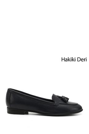 بابت سرمه ای زنانه چرم خالص GÖNDERİ(R) - کد 692390056
