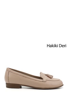 بابت بژ زنانه چرم خالص GÖNDERİ(R) - کد 97416975