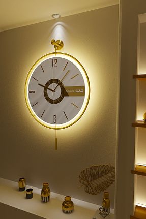 ساعت دیواری طلائی 60 * 80 MetaQuartz Aksesuar - کد 662725628