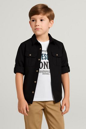 ست بالاتنه و پائین تنه مشکی بچه گانه بافتنی Terry - کد 939005597