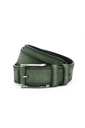 کمربند سبز مردانه چرم خالص Tuna - کد 940966194