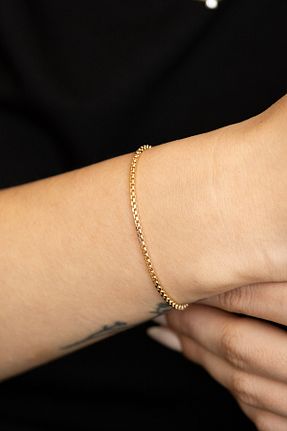 دستبند طلا زرد زنانه 14 عیار Safir Kuyumculuk - کد 883824938