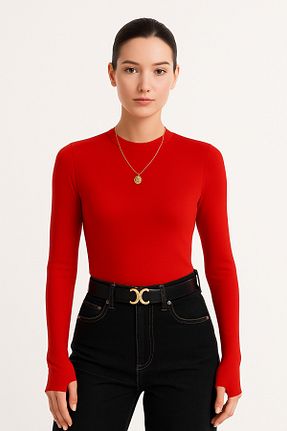 بادی قرمز زنانه یقه دوچرخه vesantia - کد 923285462