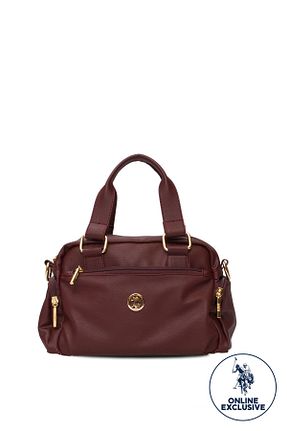 کیف دوشی زرشکی زنانه چرم مصنوعی U.S. Polo Assn. - کد 936265198