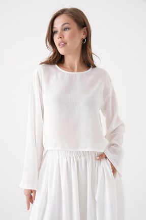 ست بالاتنه و پائین تنه سفید زنانه بافتنی minaaise - کد 940930842