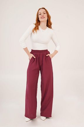 شلوار زرشکی زنانه بافتنی Castivo Fashion - کد 940976181