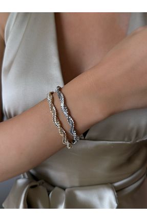 دستبند استیل (فولاد) زرشکی زنانه استیل ضد زنگ İNN JEWELLERY - کد 940981691