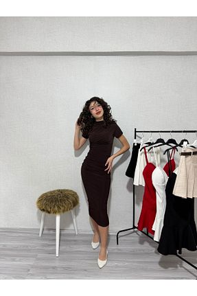 لباس قهوه ای زنانه بافت MİREYA BOUTİQUE - کد 940992741