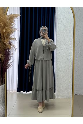 ست بالاتنه و پائین تنه حجاب رنگی زنانه اورسایز MİHRA STORE - کد 940993264