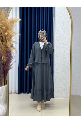 ست بالاتنه و پائین تنه حجاب رنگی زنانه اورسایز MİHRA STORE - کد 940993228
