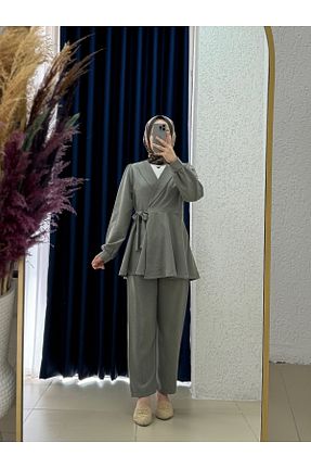 ست بالاتنه و پائین تنه حجاب رنگی زنانه رگولار MİHRA STORE - کد 941008002