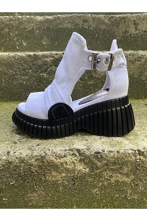 صندل سفید زنانه پاشنه پر Butik - کد 941142317