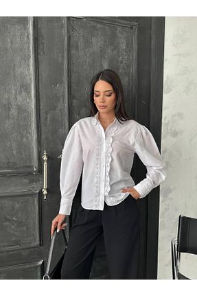پیراهن سفید زنانه رگولار QBZ - کد 941030790