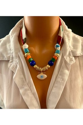 گردنبند جواهر بژ زنانه سنگ طبیعی Limi Design - کد 941047930