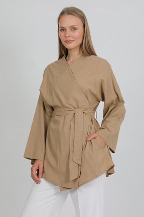 کیمونو و کافتان قهوه ای زنانه %100 پنبه PASTELASTORE - کد 941030584