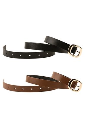 کمربند مشکی زنانه چرم مصنوعی Paçuli Moda - کد 941031091