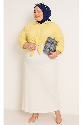 دامن سایز بزرگ سفید زنانه بافت CNG MODA - کد 941066315