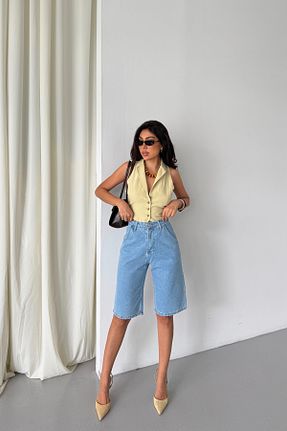 شلوارک و برمودا آبی زنانه فاق بلند XRAY JEANS - کد 941050034