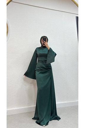 لباس مجلسی و فارغ التحصیلی سبز زنانه ساتن modadeywearst - کد 941039186