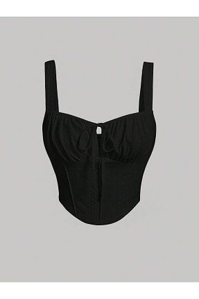 بلوز مشکی زنانه کراپ Wild Flower - کد 941241353