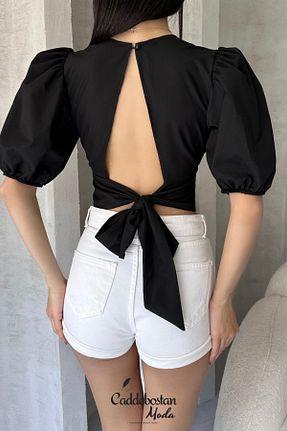 بلوز مشکی زنانه ساده Caddebostan Moda - کد 941135765