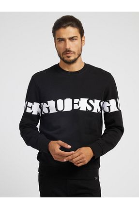 سوئیشرت مشکی مردانه طرح دار Guess - کد 362247371