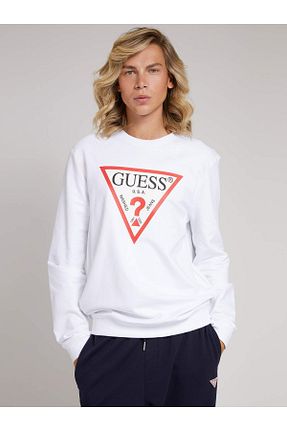 سوئیشرت سفید مردانه طرح دار Guess - کد 145109669