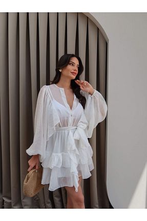 لباس سفید زنانه بافتنی ESRAHELVACI - کد 941160976