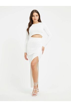 پلیور سفید زنانه طرح دار Guess - کد 941150811