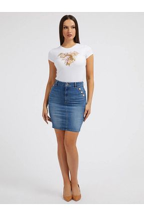 تیشرت سفید زنانه اسلیم فیت Guess - کد 640338149