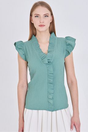 بلوز فیروزه ای زنانه ساده armonika - کد 941224283
