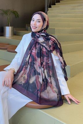 شال زرشکی زنانه پنبه ای lamelif - کد 941182883