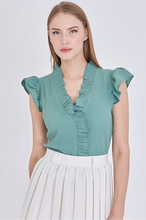 بلوز فیروزه ای زنانه ساده armonika - کد 941224283
