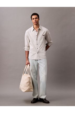 شلوار جین طوسی مردانه پاچه لوله تفنگی Calvin Klein - کد 941262349