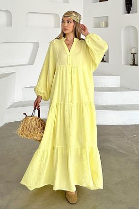 لباس حجاب زرد زنانه Relaxed Olcay - کد 941257609