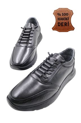 کفش کژوال مشکی مردانه چرم خالص nazenintasarımlar - کد 941296648