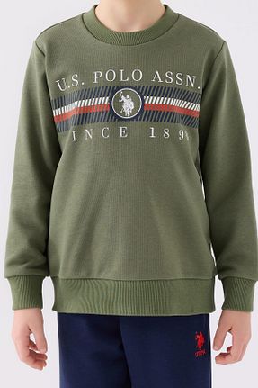 ست بالاتنه و پائین تنه سبز بچه گانه بافت U.S. Polo Assn. - کد 941300219