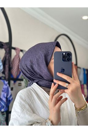 شال بنفش زنانه پنبه ای MONOOR - کد 941349992