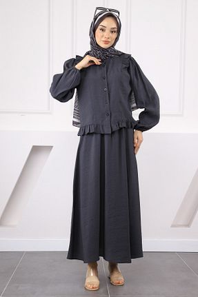 ست بالاتنه و پائین تنه حجاب مشکی زنانه رگولار İmajButik - کد 941358052